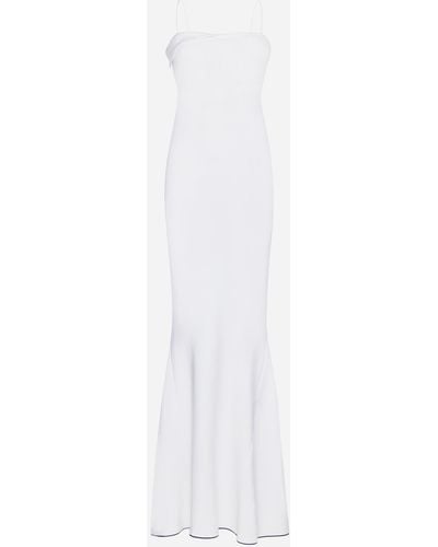 Jacquemus Aro Viscose-blend Long Dress - White