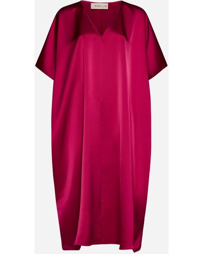 Blanca Vita Arbutus Satin Kaftan Dress - Red