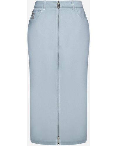 Fendi Denim Midi Skirt - Blue