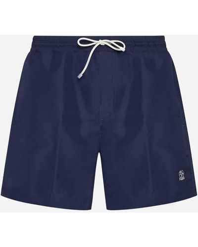 Brunello Cucinelli Logo Swim Shorts - Blue