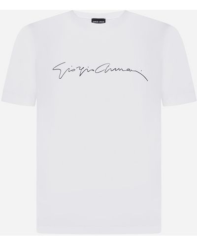 Giorgio Armani Logo Viscose T-shirt - White