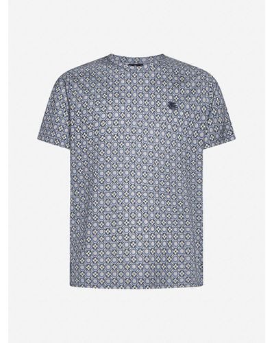 Etro Geometric Print Cotton T-shirt - Blue