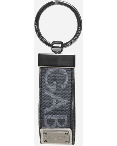 Dolce & Gabbana Logo Jacquard Key Chain - White