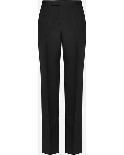 Lardini Viscose And Silk Trousers - Black