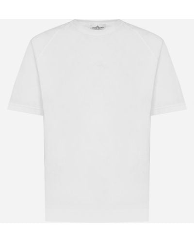 Stone Island Print Cotton T-shirt - White