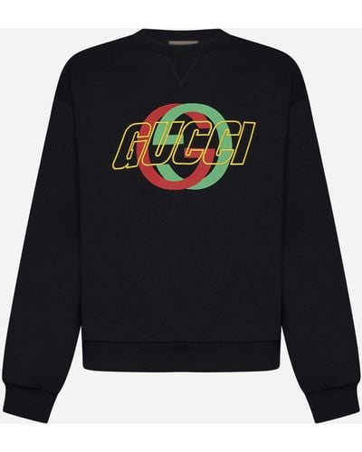 Gucci Logo Cotton Sweatshirt - Black