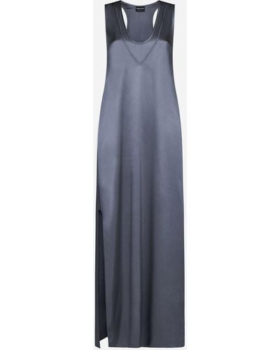 Giorgio Armani Silk Long Dress - Blue