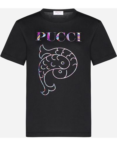 Emilio Pucci Cotton T-Shirt - Black