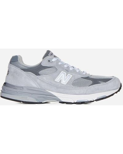New Balance 993 Suede, Leather And Mesh Trainers - White