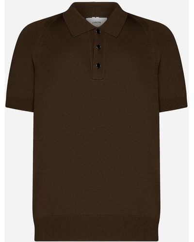 Lardini Cotton And Viscose Polo Shirt - Brown