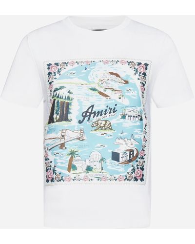 Amiri T-shirt California Hawaiian in cotone - Blu
