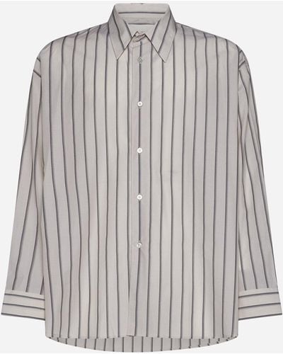 Studio Nicholson Loche Pinstriped Cotton Shirt - Grey