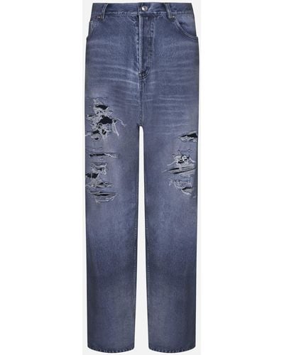 Balenciaga Trompe L'oeil Jeans - Blue
