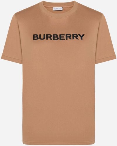 Burberry Margot Logo Cotton T-shirt - Natural