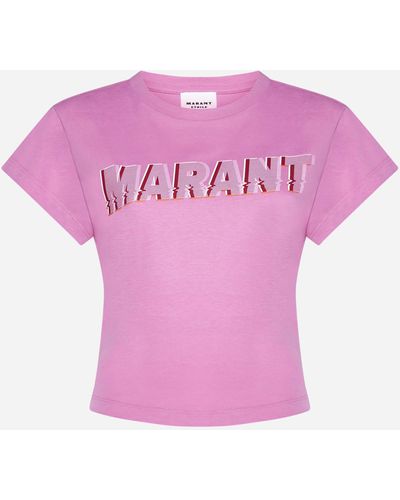 Isabel Marant Zodya Back Knot Cotton T-shirt - Pink