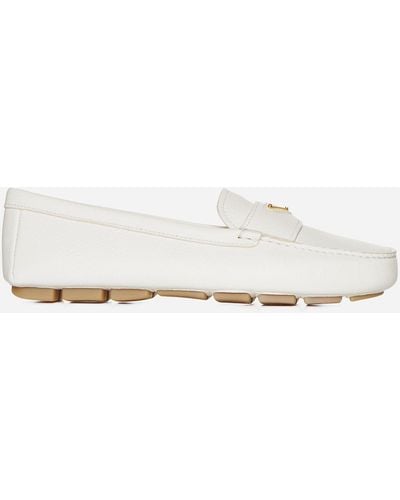 Prada Leather Loafers - White