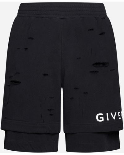 Givenchy Cotton Doubled Shorts - Blue