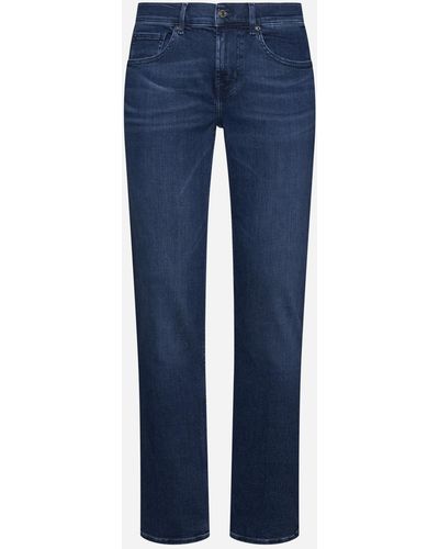 7 For All Mankind Slimmy Tapered Stretch Tek Rebus Jeans - Blue
