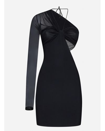Amazuìn Gaya One-shoulder Mini Dress - Black