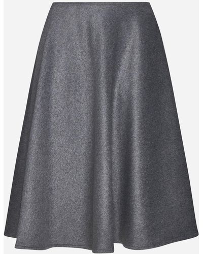 Blanca Vita Gynura Wool-blend Midi Skirt - Grey