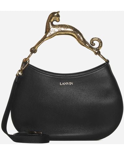 Lanvin Hobo Cat Leather Bag - Black