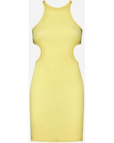 Reina Olga Ele Cut-outs Mini Dress - Yellow