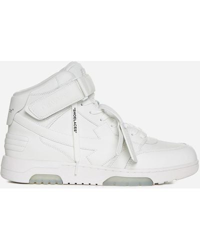Off-White c/o Virgil Abloh Out Of Office Mid-top Leather Trainers - White
