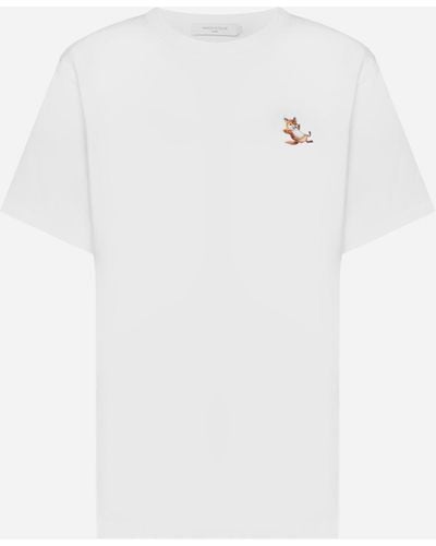 Maison Kitsuné Chillax Fox Patch Cotton T-shirt - White