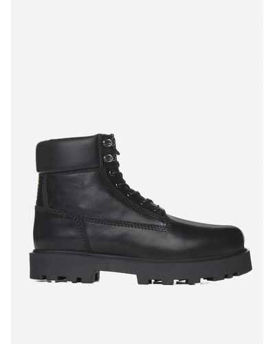 Givenchy Show Leather Ankle Boots - Black