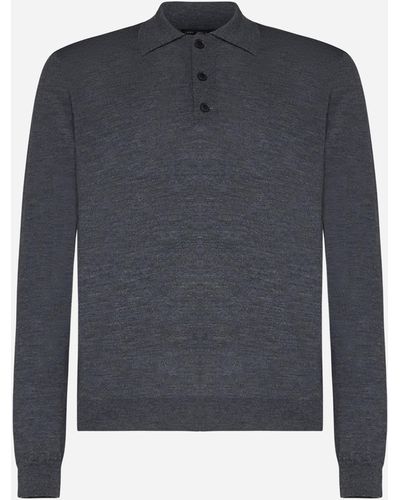 Low Brand Virgin Wool Polo Shirt - Blue
