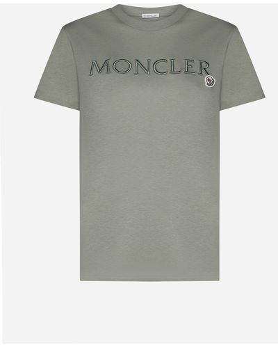 Moncler Logo Cotton T-shirt - Gray
