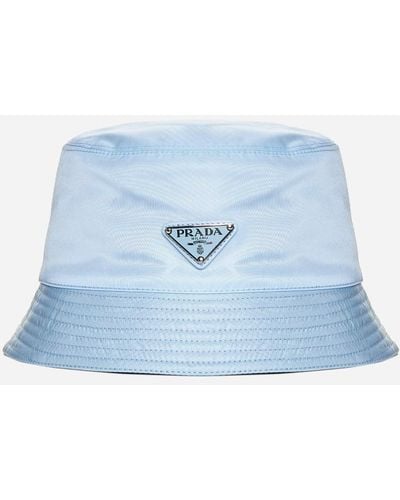 Prada Logo-plaque Re-nylon Bucket Hat - Blue