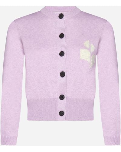 Isabel Marant Newton Cotton And Wool Cardigan - Pink
