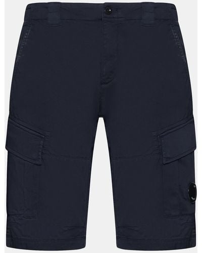 C.P. Company Stretch Sateen Cargo Shorts - Blue