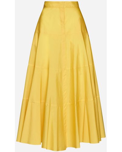 Max Mara Studio Teramo Cotton Long Skirt - Yellow