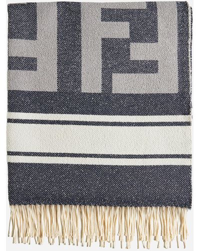 Fendi Ff Cotton Beach Towel - Gray