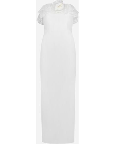 Alessandra Rich Cady And Organza Tube Dress - White