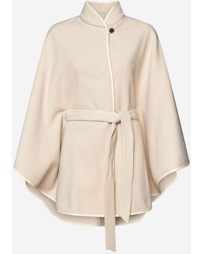 Forte Forte Wool And Cashmere Belted Cape - Natural