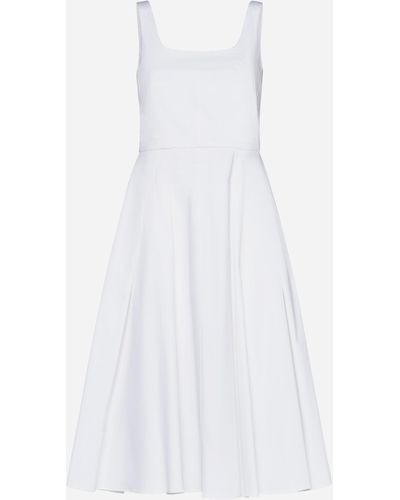 Blanca Vita Aesculus Cotton-blend Midi Dress - White