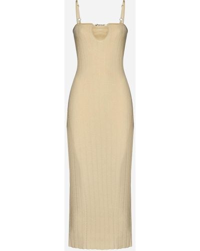 Jacquemus Sierra Knit Long Dress - White