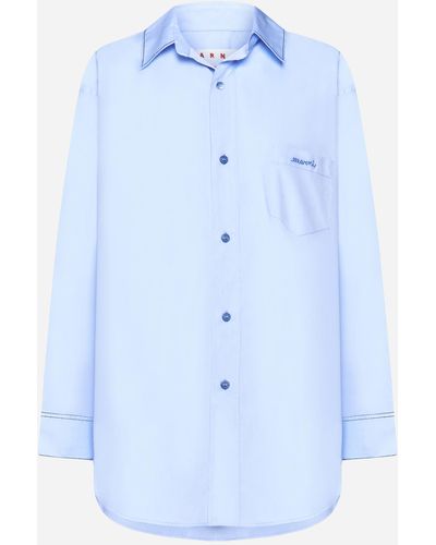 Marni Logo Cotton Shirt - Blue