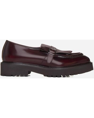 Doucal's Strap Leather Loafers - Brown