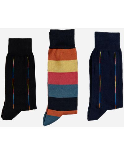 Paul Smith Cotton-blend Socks 3-pack - Blue