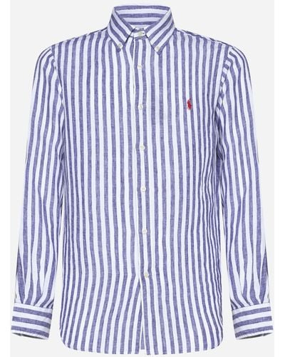 Polo Ralph Lauren Striped Linen Shirt - Blue