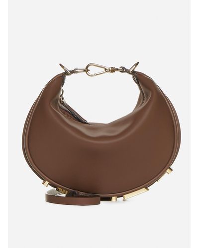 Fendi Graphy Mini Leather Bag - Brown