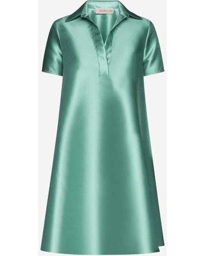 Blanca Vita Ascalepias Satin Mini Dress - Green