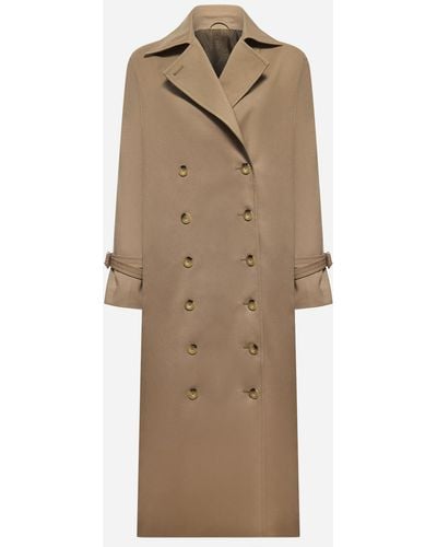 Totême Cotton-blend Double-breasted Trench Coat - Natural
