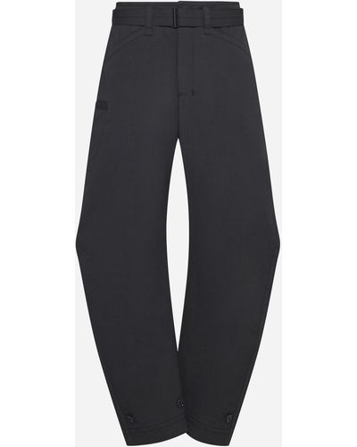 Lemaire Belted Cotton Trousers - Blue