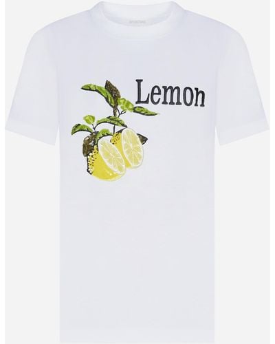 Sportmax Renata Lemon Cotton T-shirt - Blue