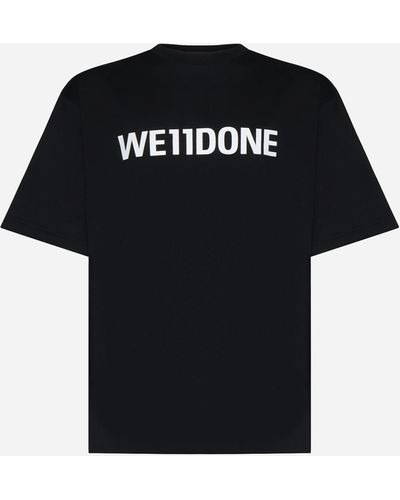 we11done Logo Cotton T-shirt - Black